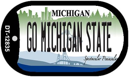 Go Michigan State Novelty Metal Dog Tag Necklace DT-12835