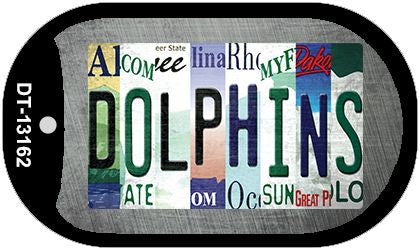 Dolphins Strip Art Novelty Metal Dog Tag Necklace DT-13162