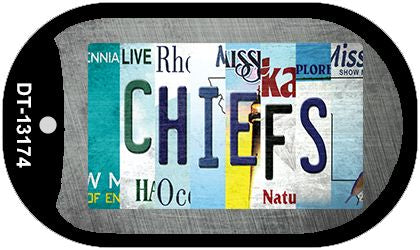 Chiefs Strip Art Novelty Metal Dog Tag Necklace DT-13174