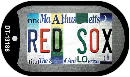 Red Sox Strip Art Novelty Metal Dog Tag Necklace DT-13186
