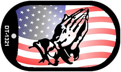 Praying Hands Metal Novelty Dog Tag Necklace DT-1321
