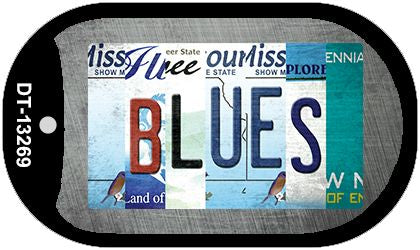 Blues Strip Art Novelty Metal Dog Tag Necklace DT-13269