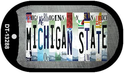 Michigan State Strip Art Novelty Metal Dog Tag Necklace DT-13288