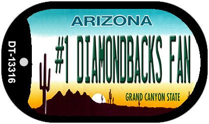 Number 1 Diamondbacks Fan Novelty Metal Dog Tag Necklace DT-13316
