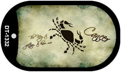 Cancer Zodiac Novelty Metal Dog Tag Necklace DT-1332