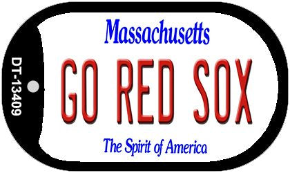 Go Red Sox Novelty Metal Dog Tag Necklace DT-13409