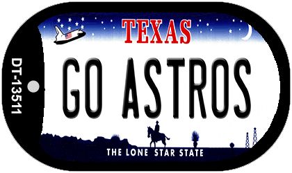 Go Astros Novelty Metal Dog Tag Necklace DT-13511