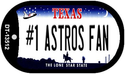 Number 1 Astros Fan Novelty Metal Dog Tag Necklace DT-13512