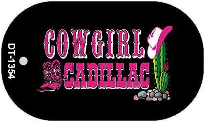 Cowgirl Cadillac Novelty Metal Dog Tag Necklace DT-1354