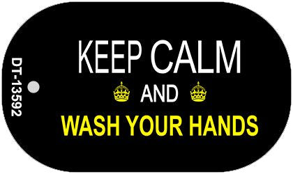 Keep Calm Wash Your Hands Novelty Metal Dog Tag Necklace DT-13592