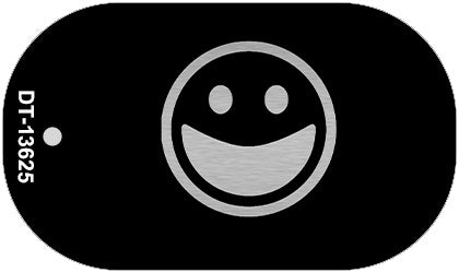 Happy Black Novelty Metal Dog Tag Necklace DT-13625