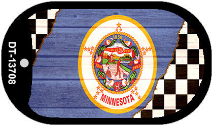 Minnesota Racing Flag Novelty Metal Dog Tag Necklace DT-13708