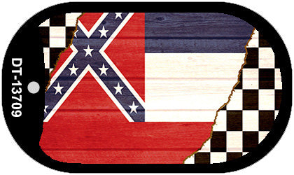 Mississippi Racing Flag Novelty Metal Dog Tag Necklace DT-13709
