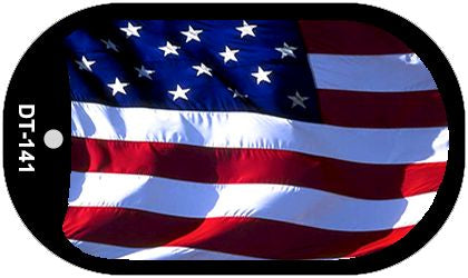 American Flag Metal Novelty Dog Tag Necklace DT-141