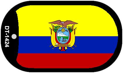 Ecuador Flag Scroll Metal Novelty Dog Tag Necklace DT-1424