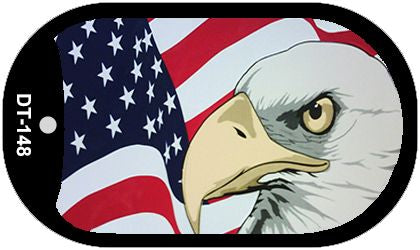 American Flag Metal Novelty Dog Tag Necklace DT-148