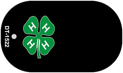 4 H Offset Novelty Metal Dog Tag Necklace DT-1522