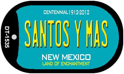 Santos Y Mas Teal New Mexico Novelty Metal Dog Tag Necklace DT-1535