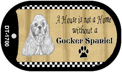 Cocker Spaniel Pencil Sketch Novelty Metal Dog Tag Necklace DT-1700