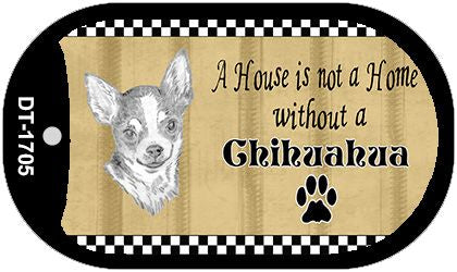 Chihuahua Pencil Sketch Novelty Metal Dog Tag Necklace DT-1705