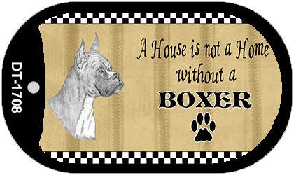 Boxer Pencil Sketch Novelty Metal Dog Tag Necklace DT-1708