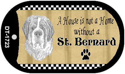 St. Bernard Pencil Sketch Novelty Metal Dog Tag Necklace DT-1723