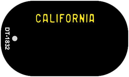 California Black State Blank Novelty Metal Dog Tag Necklace DT-1832