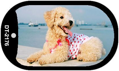 Poodle Novelty Metal Dog Tag Necklace DT-2176