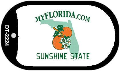 Florida State Blank Novelty Metal Dog Tag Necklace DT-2224