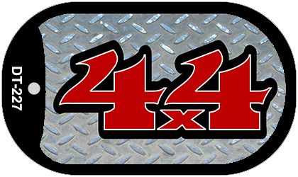 4x4 Diamond Novelty Metal Dog Tag Necklace DT-227