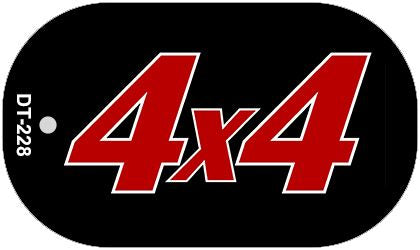 4x4 Black Novelty Metal Dog Tag Necklace DT-228