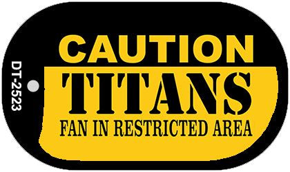 Caution Titans Fan Area Novelty Metal Dog Tag Necklace DT-2523
