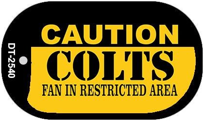 Caution Colts Fan Area Novelty Metal Dog Tag Necklace DT-2540