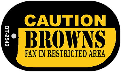 Caution Browns Fan Area Novelty Metal Dog Tag Necklace DT-2542