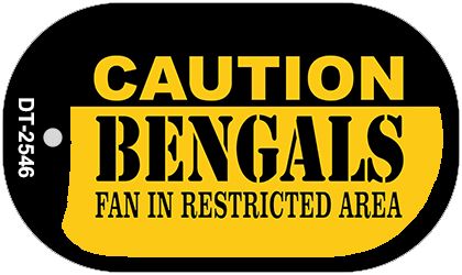 Caution Bengals Fan Area Novelty Metal Dog Tag Necklace DT-2546