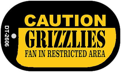 Caution Grizzlies Fan Area Novelty Metal Dog Tag Necklace DT-2606