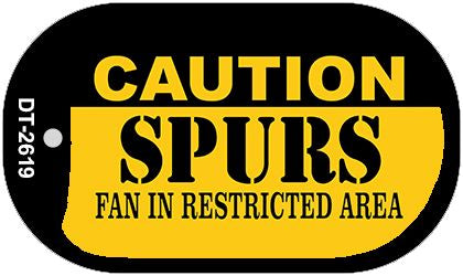 Caution Spurs Fan Area Novelty Metal Dog Tag Necklace DT-2619