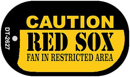 Caution Red Sox Fan Area Novelty Metal Dog Tag Necklace DT-2627