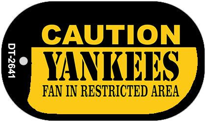 Caution Yankees Fan Area Novelty Metal Dog Tag Necklace DT-2641