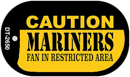 Caution Mariners Fan Area Novelty Metal Dog Tag Necklace DT-2650
