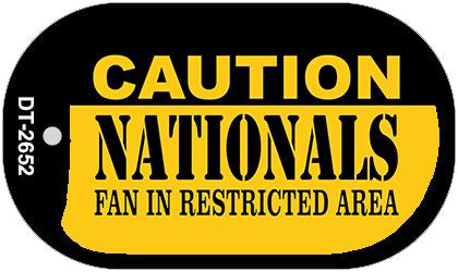Caution Nationals Fan Area Novelty Metal Dog Tag Necklace DT-2652