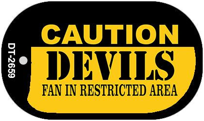 Caution Devils Fan Area Novelty Metal Dog Tag Necklace DT-2659