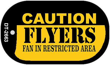 Caution Flyers Fan Area Novelty Metal Dog Tag Necklace DT-2663