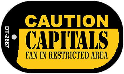 Caution Capitals Fan Area Novelty Metal Dog Tag Necklace DT-2667