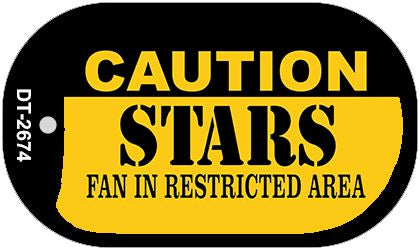 Caution Stars Fan Area Novelty Metal Dog Tag Necklace DT-2674