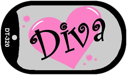 Diva Novelty Metal Dog Tag Necklace DT-320