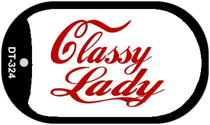 Classy Lady Novelty Metal Dog Tag Necklace DT-324