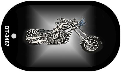 Chopper Skull Novelty Metal Dog Tag Necklace DT-3467