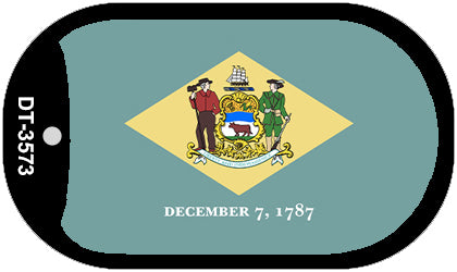 Delaware State Flag Metal Novelty Dog Tag Necklace DT-3573