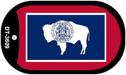 Wyoming State Flag Metal Novelty Dog Tag Necklace DT-3609